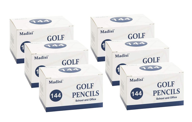 Madisi Golf Pencils, #2 HB Half Pencils, 3.5" Mini Pencils, Pre-Sharpened, 6 Boxes, 864 Count - Image 1
